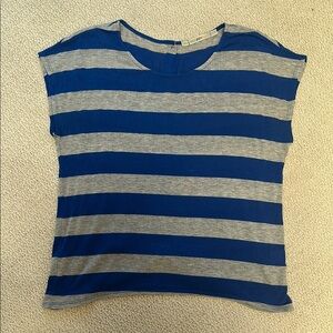 Nordstrom- Blue and Gray Striped Women's Top